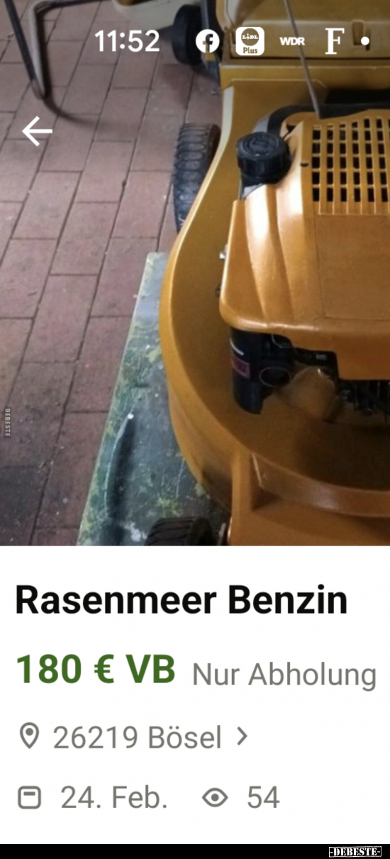 Rasenmeer Benzin 180 € VB nur Abholung... - Lustige Bilder | DEBESTE.de