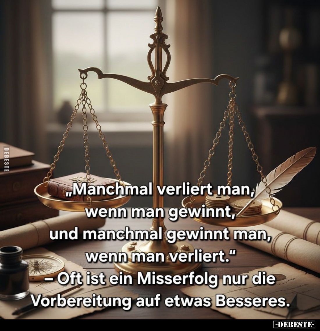 "Manchmal verliert man, wenn man gewinnt, und manchmal gewinnt man, wenn man verliert."
- Oft ist ein Misserfolg n...
