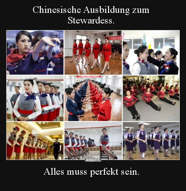 Chinesische Ausbildung zum Stewardess.  Alles muss perfekt.. - Lustige Bilder | DEBESTE.de