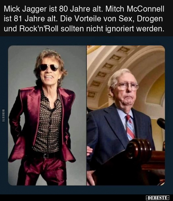 Mick Jagger ist 80 Jahre alt. Mitch McConnell ist 81 Jahre.. - Lustige Bilder | DEBESTE.de