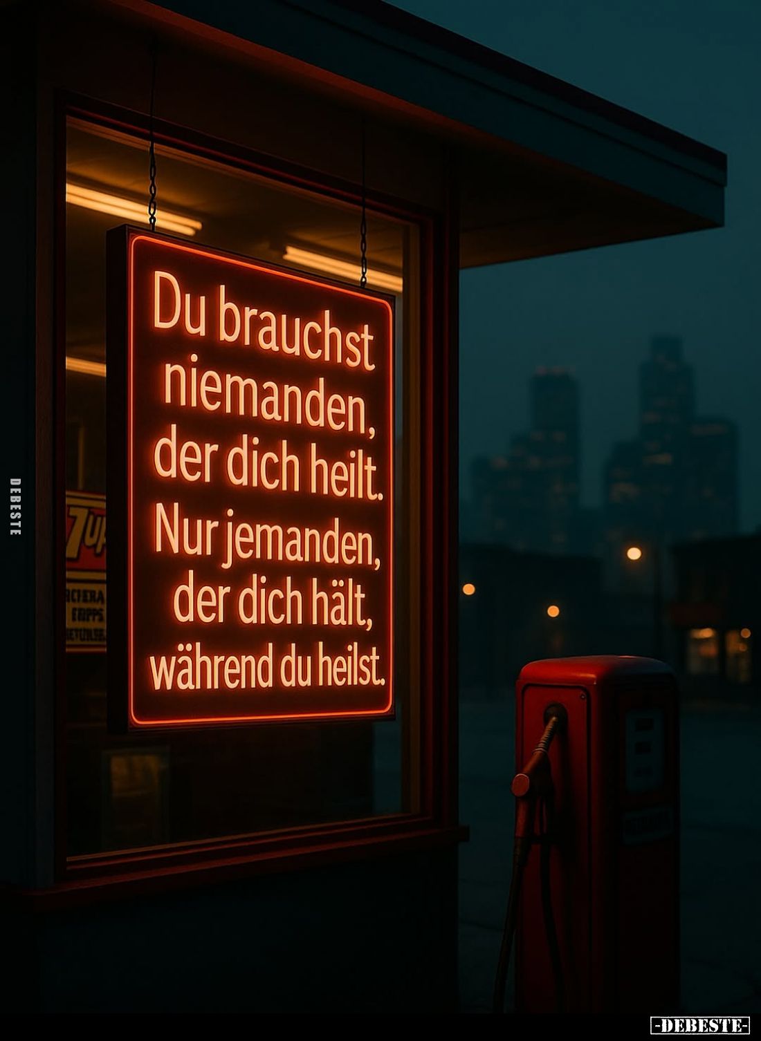 Du brauchst niemanden, der dich heilt. Nur jemanden, der dich hält, während du heilst.