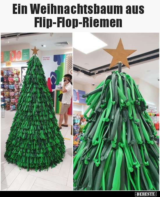 Ein Weihnachtsbaum aus Flip-Flop-Riemen.. - Lustige Bilder | DEBESTE.de
