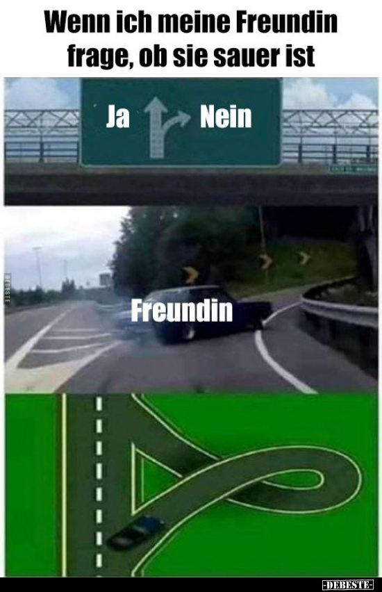 Wenn ich meine Freundin frage, ob sie sauer ist...