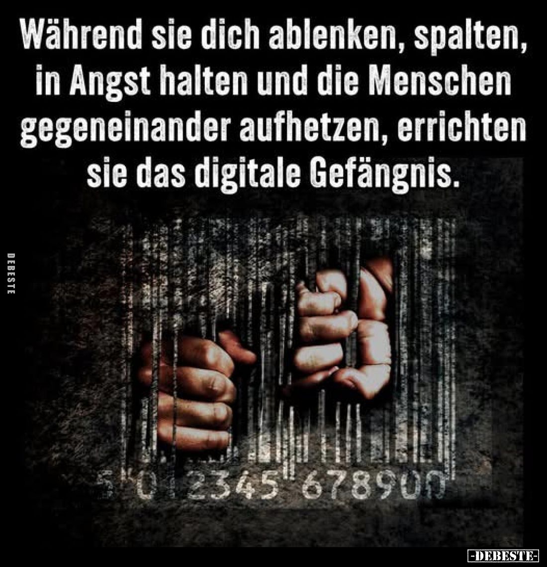 Während sie dich ablenken, spalten, in Angst halten und die Menschen gegeneinander aufhetzen, errichten sie das digitale Gefä...