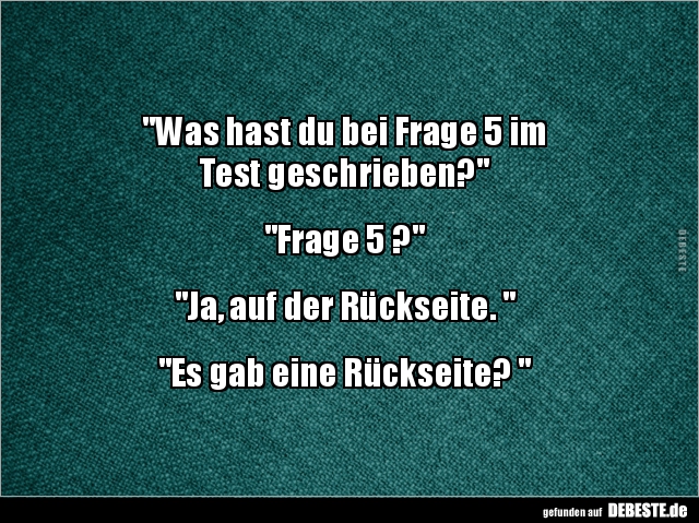 Was hast du bei Frage 5 im Test geschrieben? - Lustige Bilder | DEBESTE.de