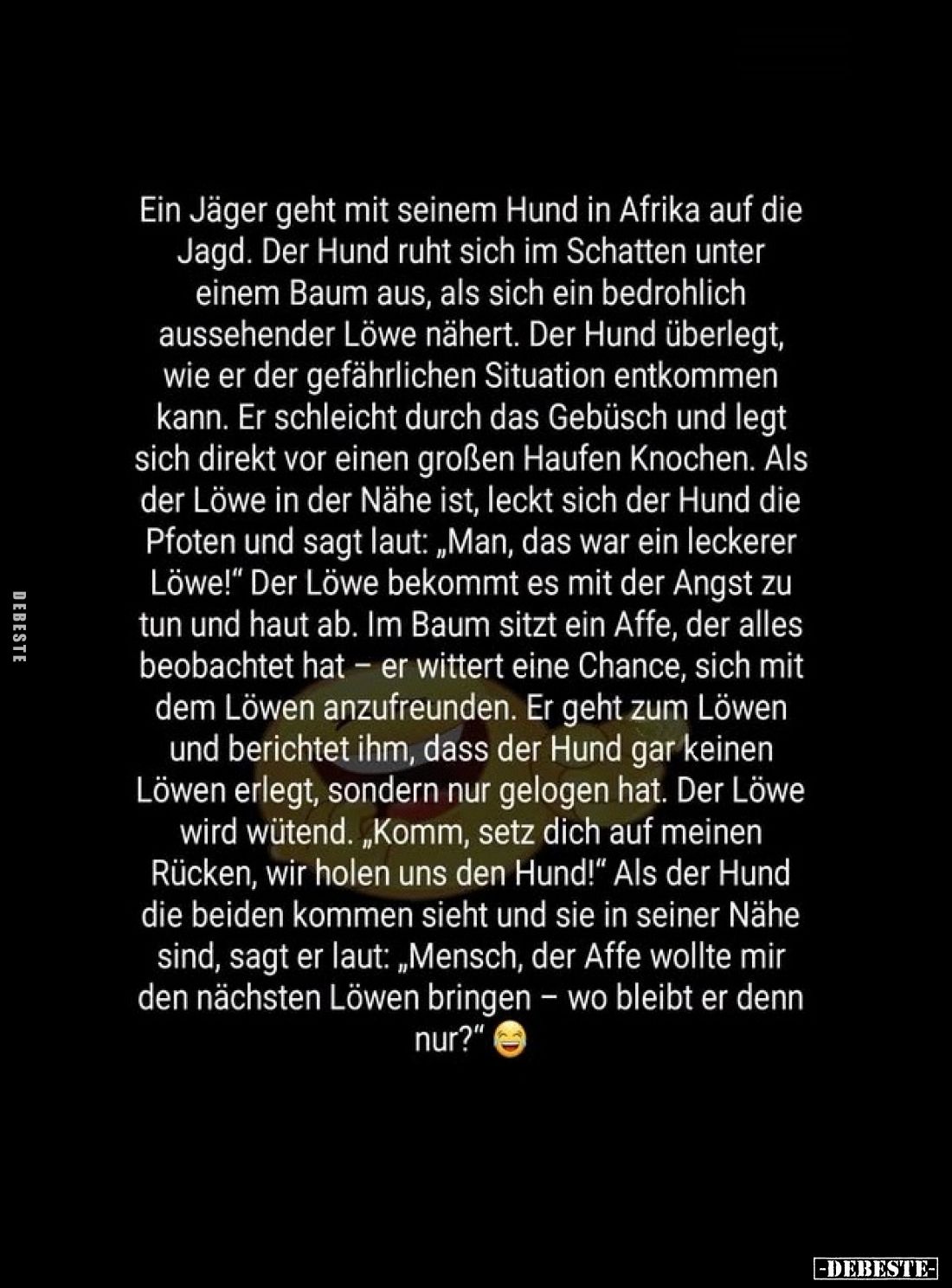 Ein Jäger geht mit seinem Hund in Afrika auf die Jagd. Der Hund ruht sich im Schatten unter einem Baum aus, als sich ein bedr...