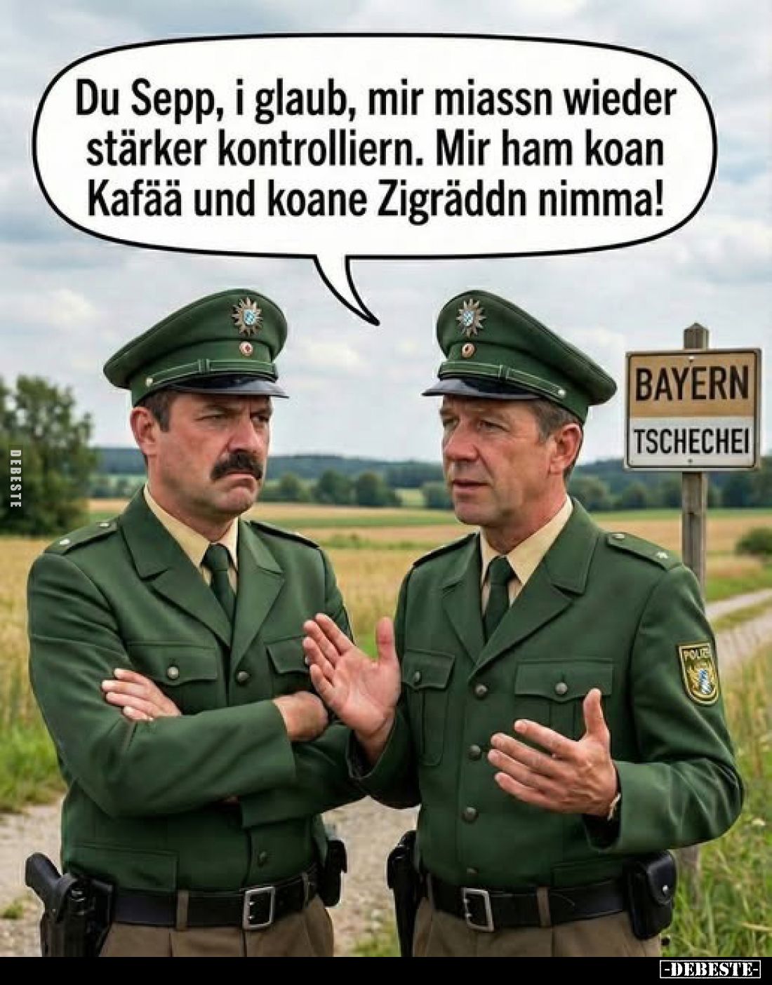 Du Sepp, i glaub, mir miassn wieder stärker kontrolliern. Mir ham koan Kafää und koane Zigräddn nimma!