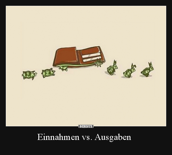 Einnahmen vs. Ausgaben..