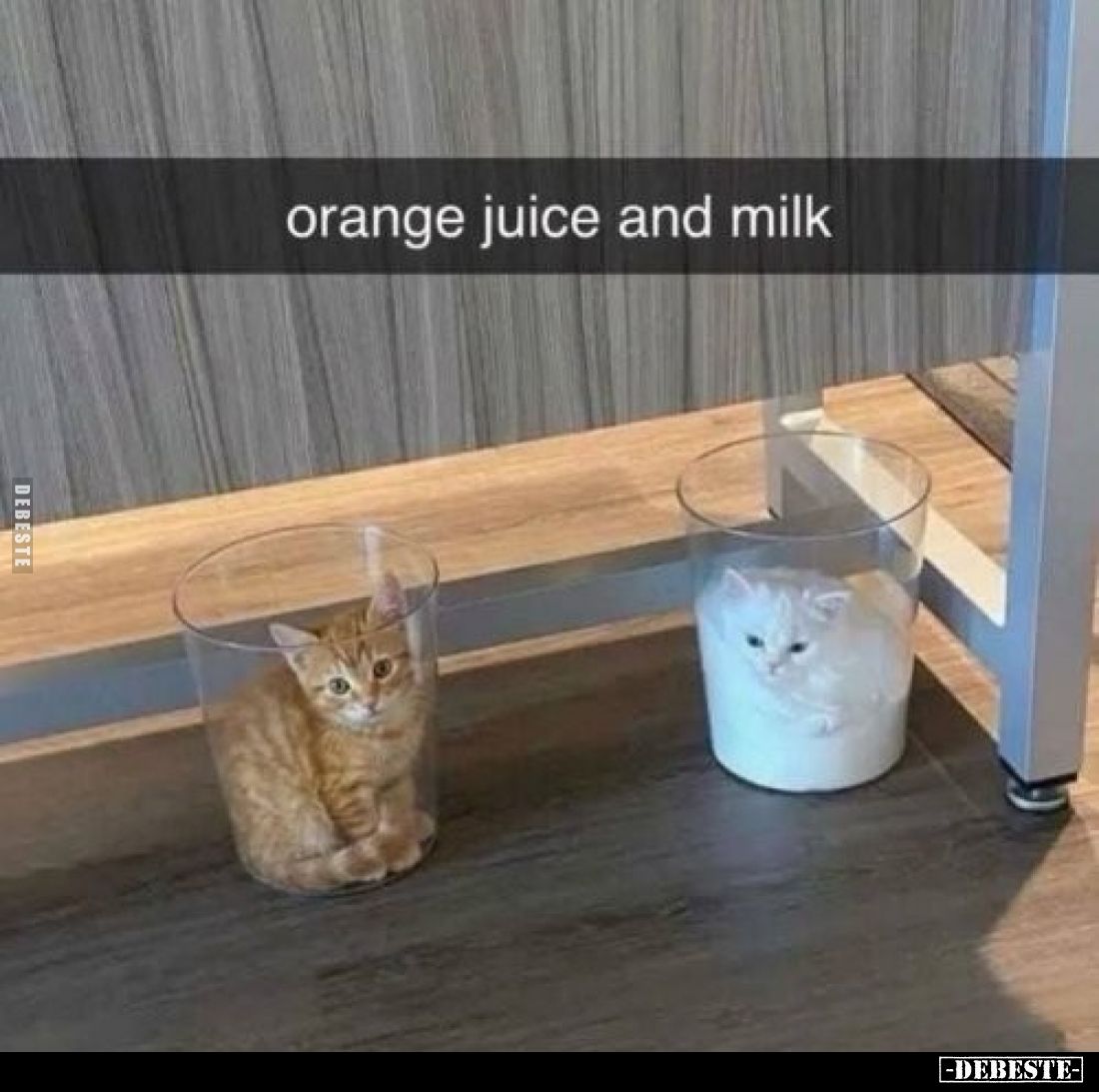 Orange juice and milk.