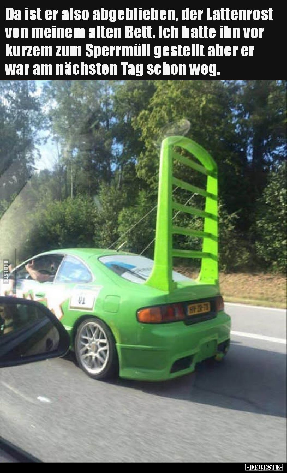 Da ist er also abgeblieben, der Lattenrost von meinem alten Bett. Ich hatte ihn vor kurzem zum Sperrmüll gestellt aber er war...