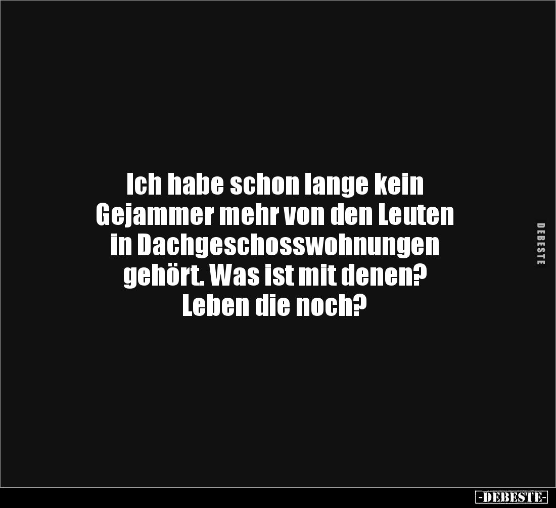 Ich habe schon lange kein 
Gejammer mehr von den Leuten 
in Dachgeschosswohnungen 
gehört. Was ist mit denen? 
Leben die ...