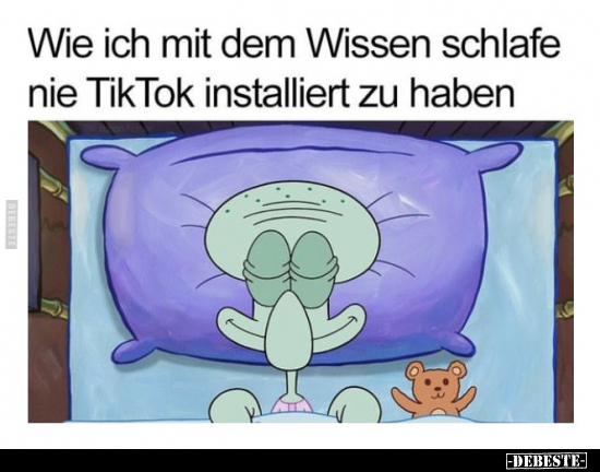 Wie ich mit dem Wissen schlafe nie TikTok installiert zu.. - Lustige Bilder | DEBESTE.de