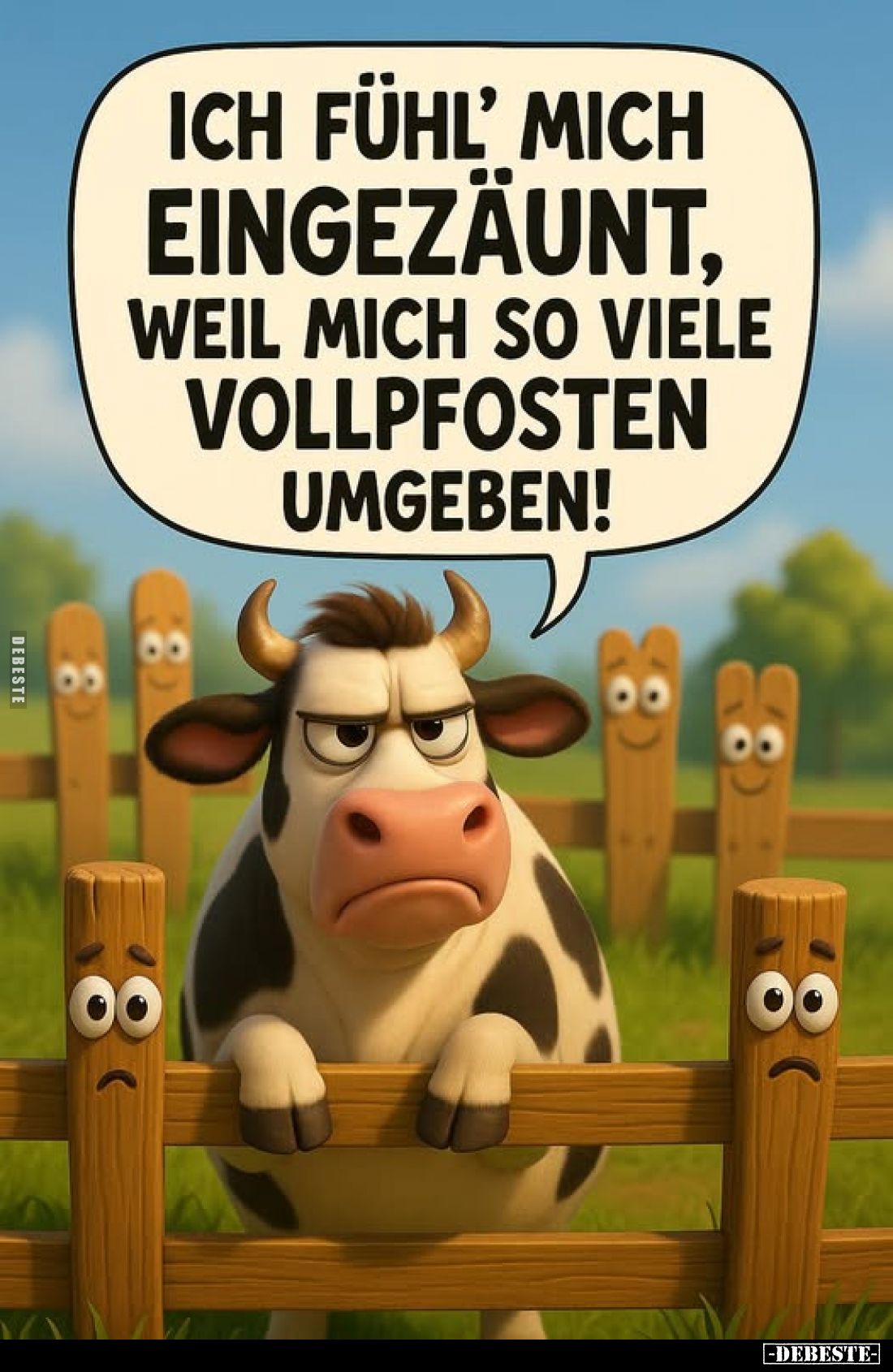 Ich fühl' mich eingezäunt, weil mich so viele Vollpfosten umgeben!