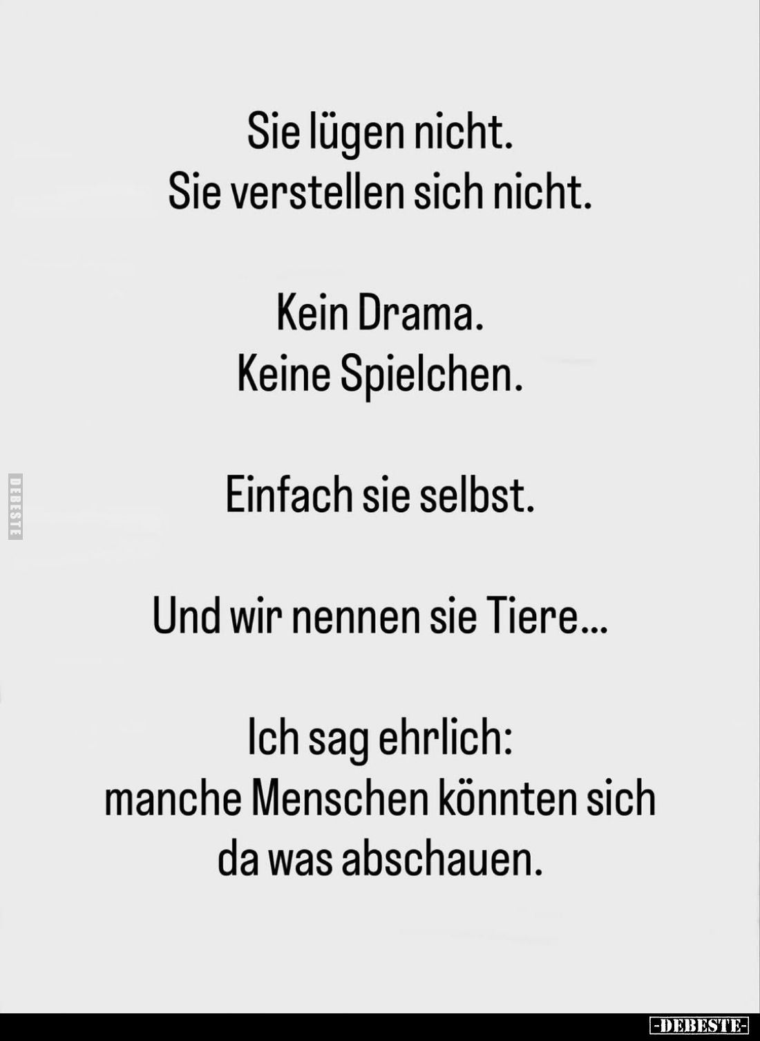 Sie lügen nicht. Sie verstellen sich nicht.... - Lustige Bilder | DEBESTE.de