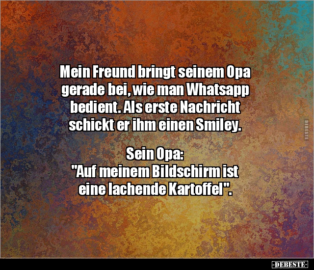 Mein Freund bringt seinem Opa gerade bei, wie man Whatsapp.. - Lustige Bilder | DEBESTE.de