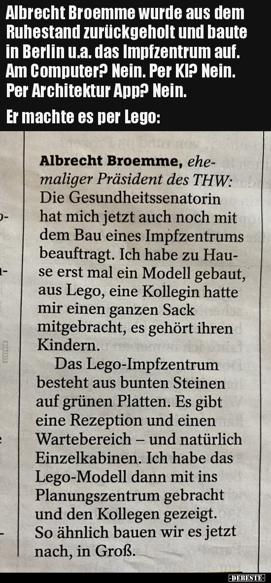 Albrecht Broemme wurde aus dem Ruhestand zurückgeholt und.. - Lustige Bilder | DEBESTE.de