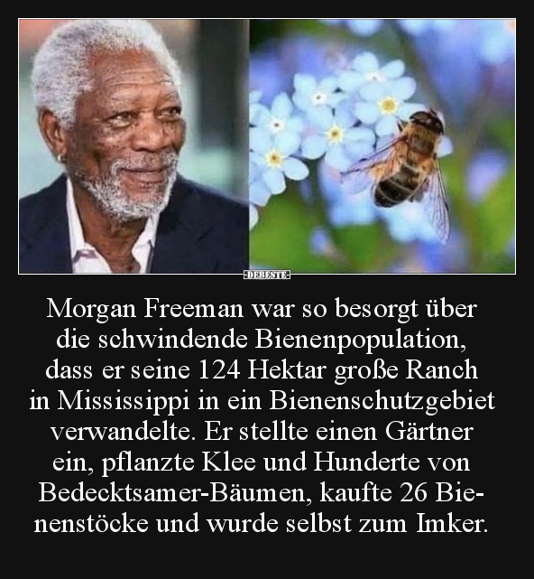 Morgan Freeman war so besorgt über die schwindende.. - Lustige Bilder | DEBESTE.de