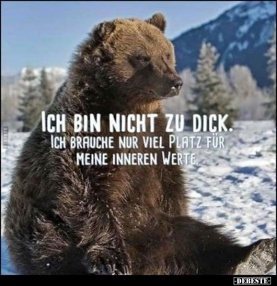 Ich bin nicht zu dick. Ich brauche nur viel Platz.. - Lustige Bilder | DEBESTE.de