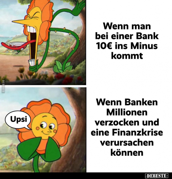 Wenn man bei einer Bank 10€ ins Minus kommt.. - Lustige Bilder | DEBESTE.de