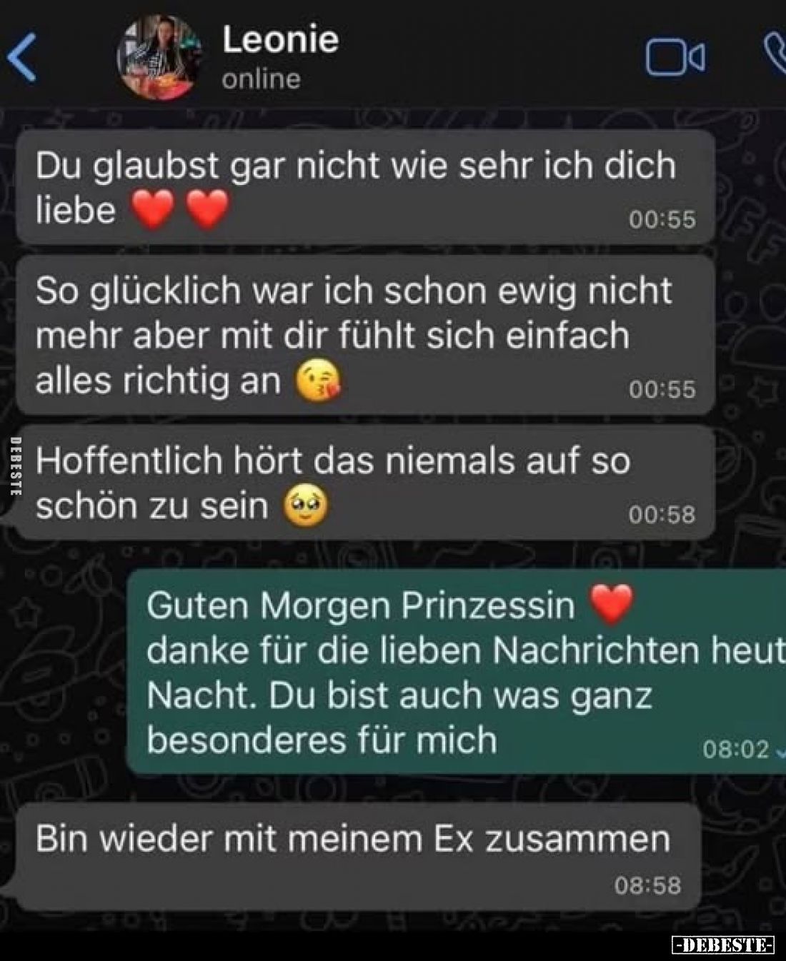 Du glaubst gar nicht wie sehr ich dich liebe
So glücklich war ich schon ewig nicht mehr aber mit dir fühlt sich einfach alle...