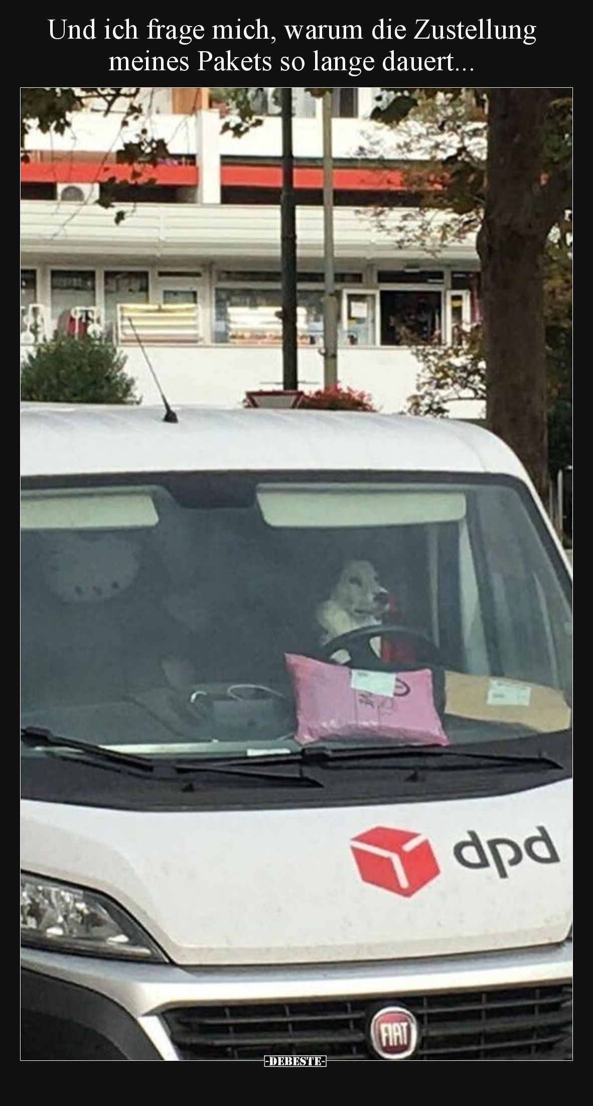 Und ich frage mich, warum die Zustellung meines Pakets so lange dauert...