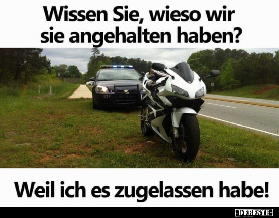 Wissen Sie, wieso wir sie angehalten haben?