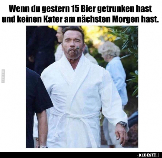 Wenn du gestern 15 Bier getrunken hast und keinen Kater..