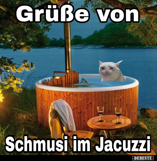 Grüße von Schmusi im Jacuzzi.. - Lustige Bilder | DEBESTE.de