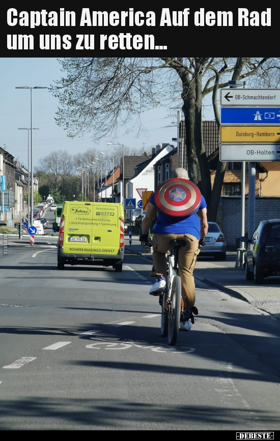 Captain America Auf dem Rad um uns zu retten... - Lustige Bilder | DEBESTE.de