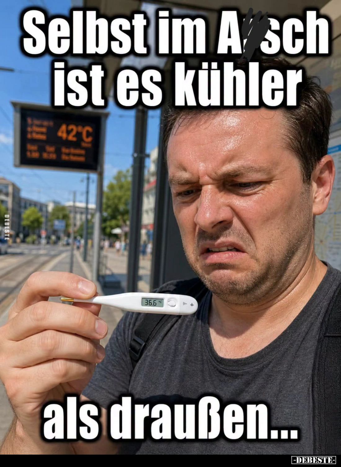 Selbst im Arsch ist es kühler
als draußen...