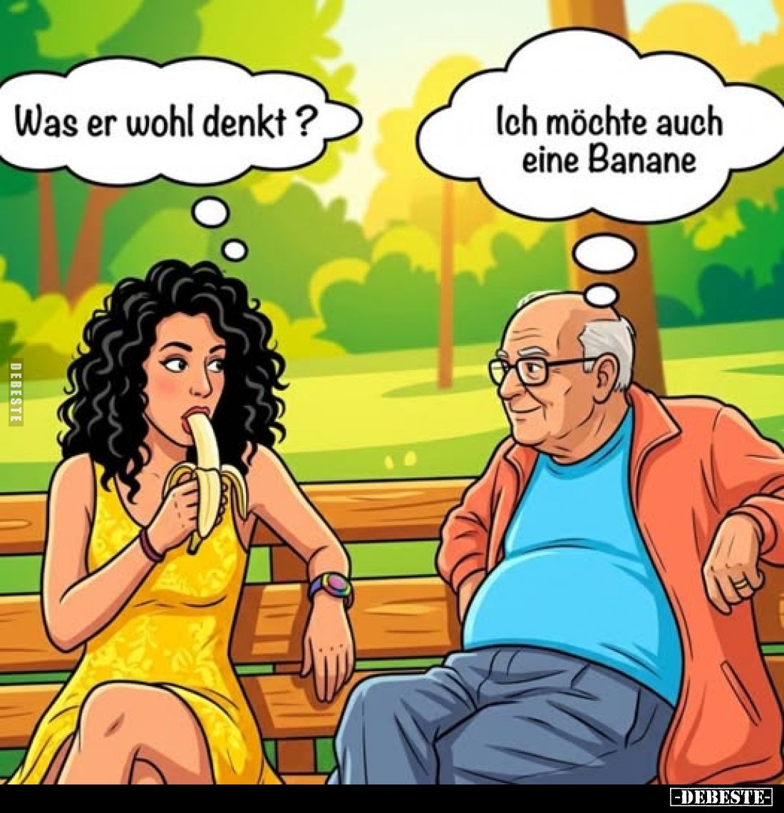 Was er wohl denkt?
Ich möchte auch eine Banane.