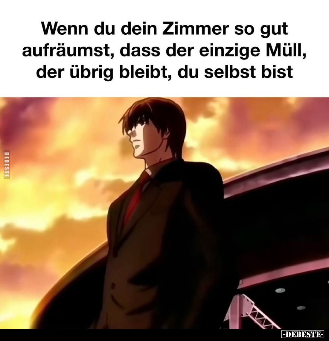 Wenn du dein Zimmer so gut aufräumst, dass der einzige Müll, der übrig bleibt, du selbst bist