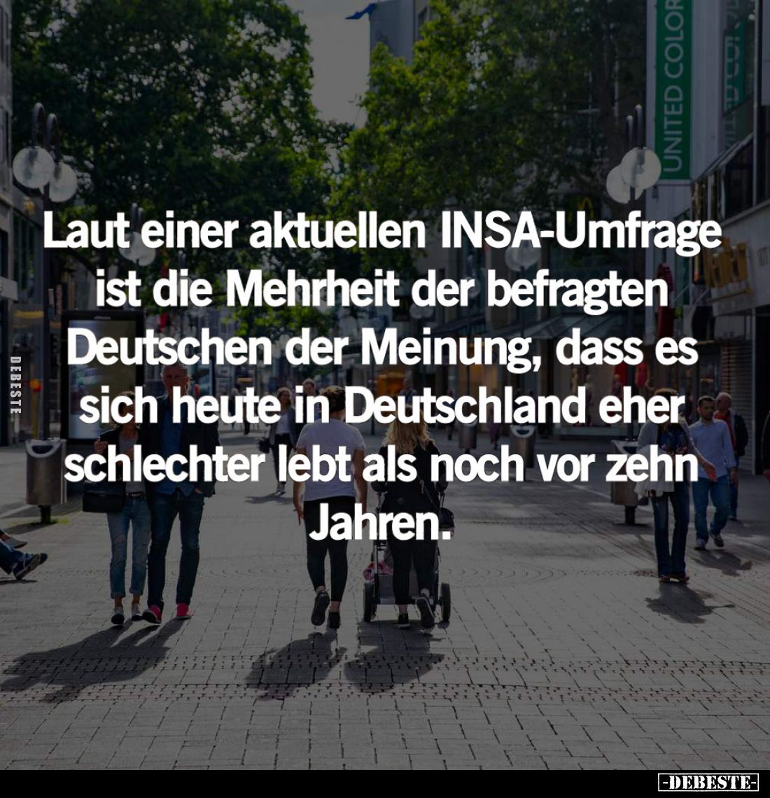 Laut einer aktuellen INSA-Umfrage ist die Mehrheit der befragten Deutschen der Meinung, dass es sich heute in Deutschland ehe...