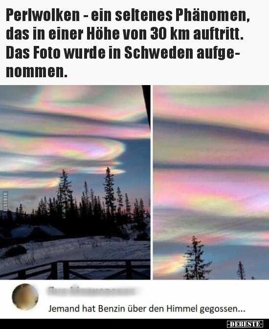 Perlwolken - ein seltenes Phänomen, das in einer Höhe von.. - Lustige Bilder | DEBESTE.de