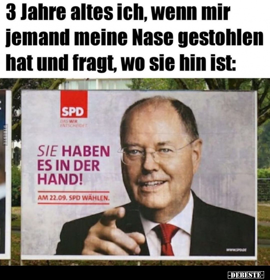 3 Jahre altes ich, wenn mir jemand meine Nase gestohlen hat..