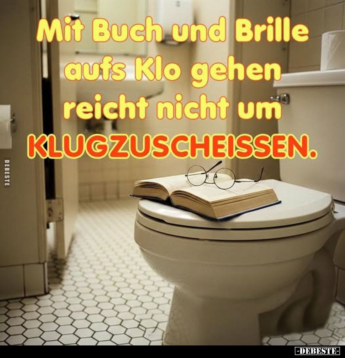 Mit Buch und Brille aufs Klo gehen reicht nicht um KLUGZUSCHEISSEN.