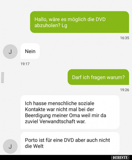 Hallo, wäre es möglich die DVD abzuholen?.. - Lustige Bilder | DEBESTE.de