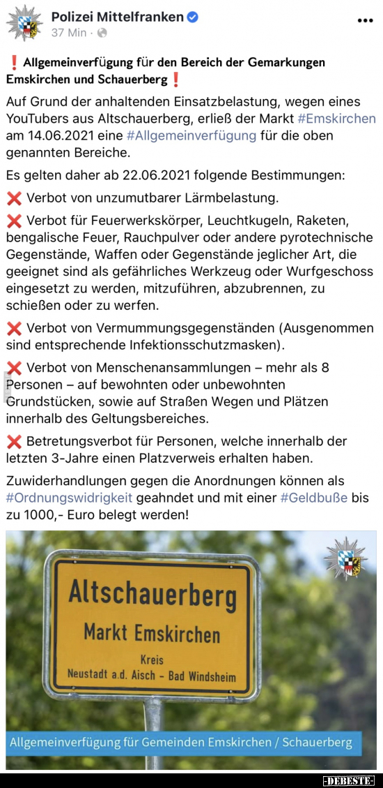 Allgemeinverfügung für den Bereich der Gemarkungen.. - Lustige Bilder | DEBESTE.de