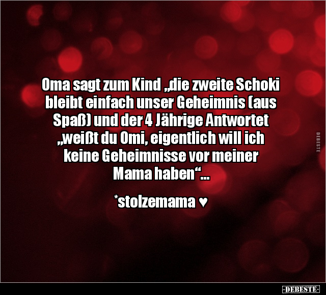 Oma sagt zum Kind "die zweite Schoki bleibt einfach unser.." - Lustige Bilder | DEBESTE.de