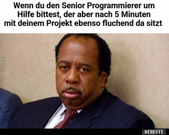 Wenn du den Senior Programmierer um Hilfe bittest, der aber.. - Lustige Bilder | DEBESTE.de