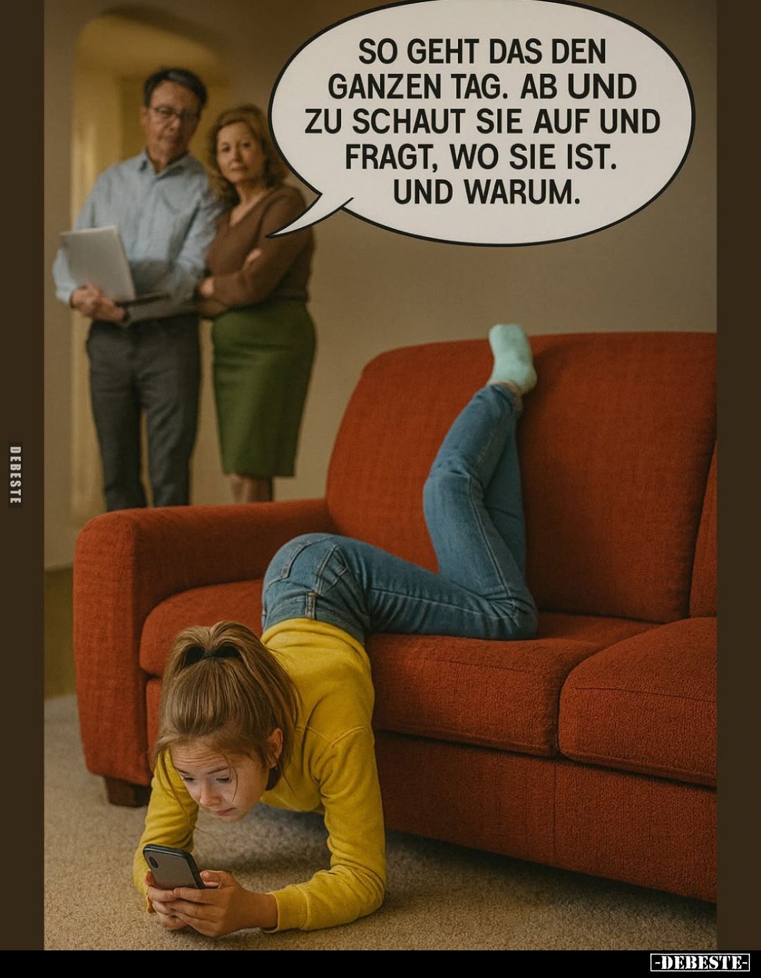 So geht das den ganzen Tag. Ab und zu schaut sie auf und fragt, wo sie ist. Und warum.