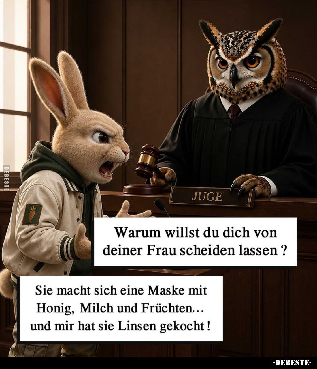 Warum willst du dich von deiner Frau scheiden lassen?
Sie macht sich eine Maske mit Honig, Milch und Früchten... und mir hat...