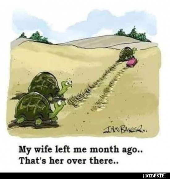 My wife left me month ago.. That's her over there..