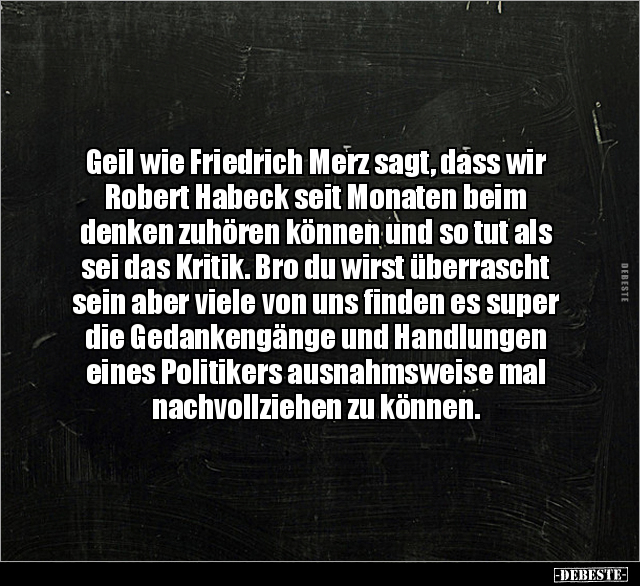Geil wie Friedrich Merz sagt, dass wir Robert Habeck seit.. - Lustige Bilder | DEBESTE.de