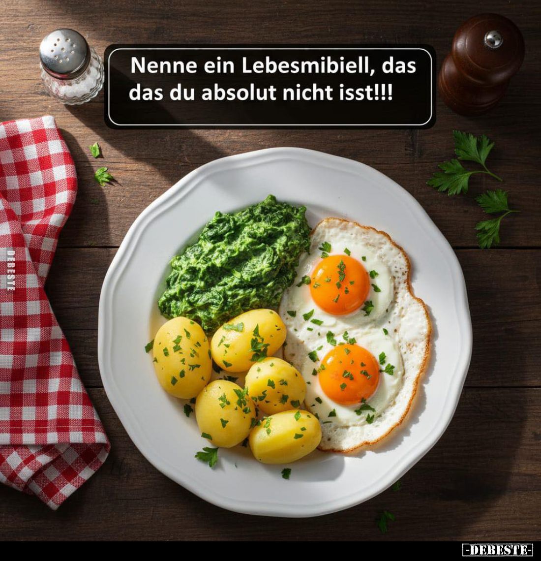 Nenne ein Lebesmibiell, das das du absolut nicht isst!!!