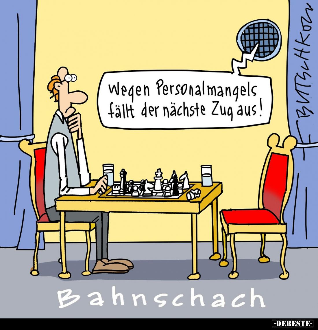 Bahnschach. - Wegen Personalmangels fällt der nächste Zug aus!