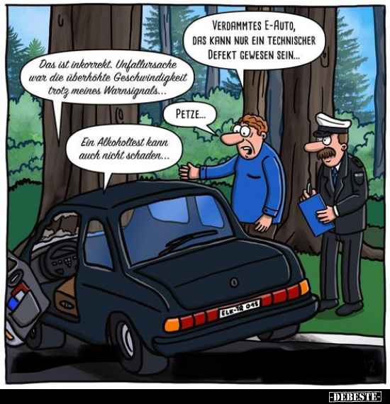 Verdammtes E-Auto, das kann nur ein technischer Defekt.. - Lustige Bilder | DEBESTE.de