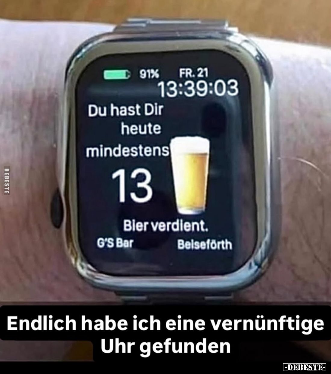 Endlich habe ich eine vernünftige Uhr gefunden.