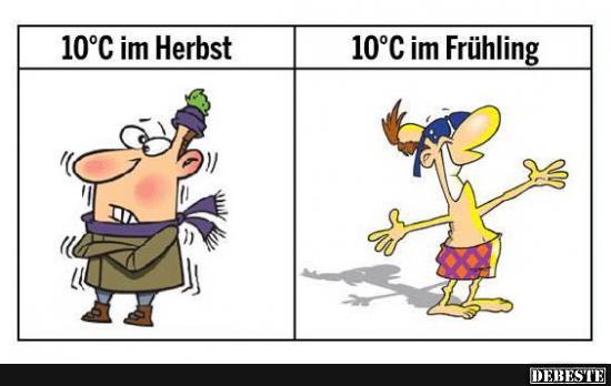 10°C im Herbst vs. 10°C im Frühling.. - Lustige Bilder | DEBESTE.de