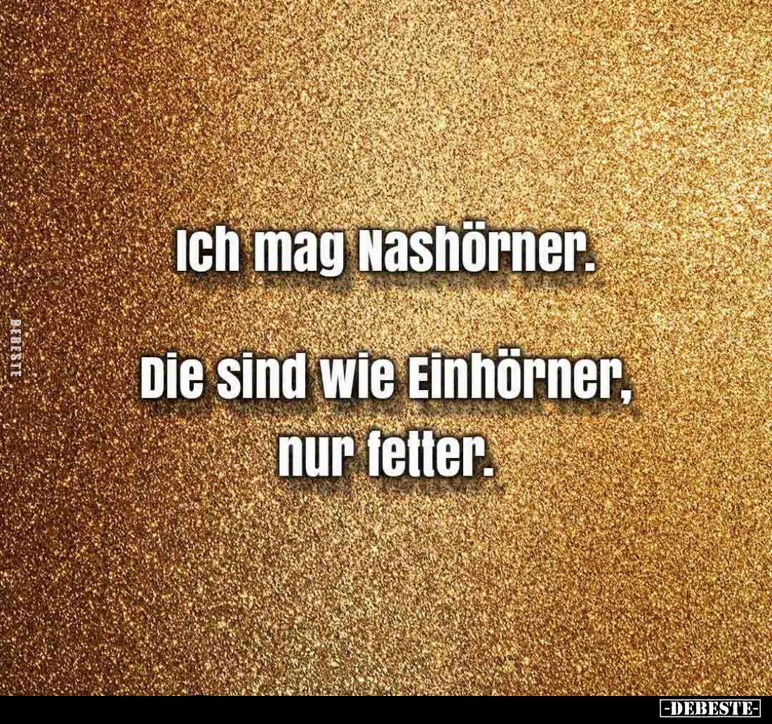 Ich mag Nashörner. Die sind wie Einhörner, nur fetter... - Lustige Bilder | DEBESTE.de
